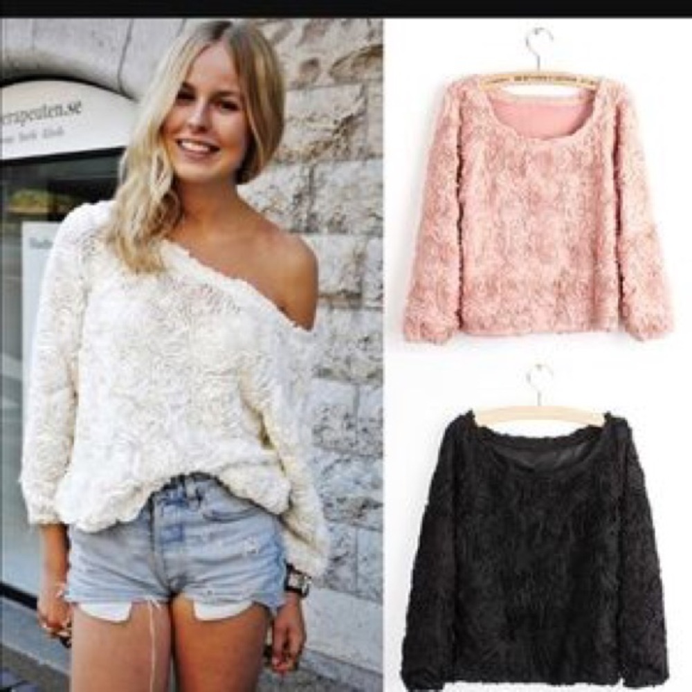 American Apparel 3D Rose Mesh Jumper